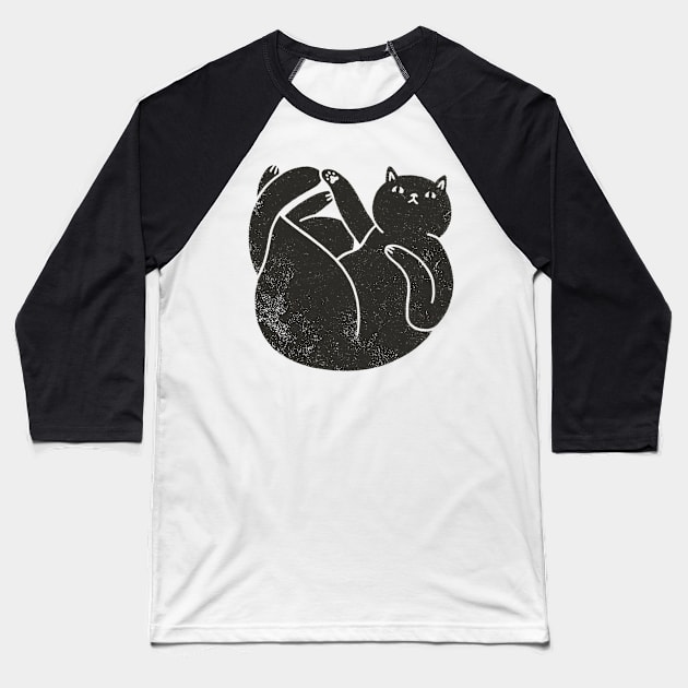 Big black cat Baseball T-Shirt by Stolenpencil